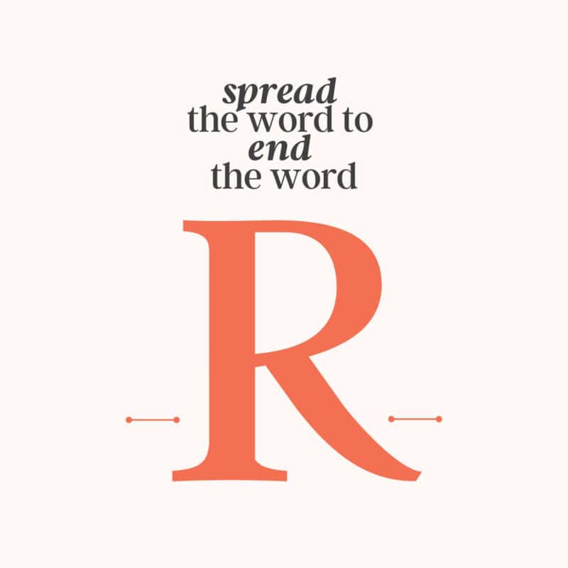 A large letter R