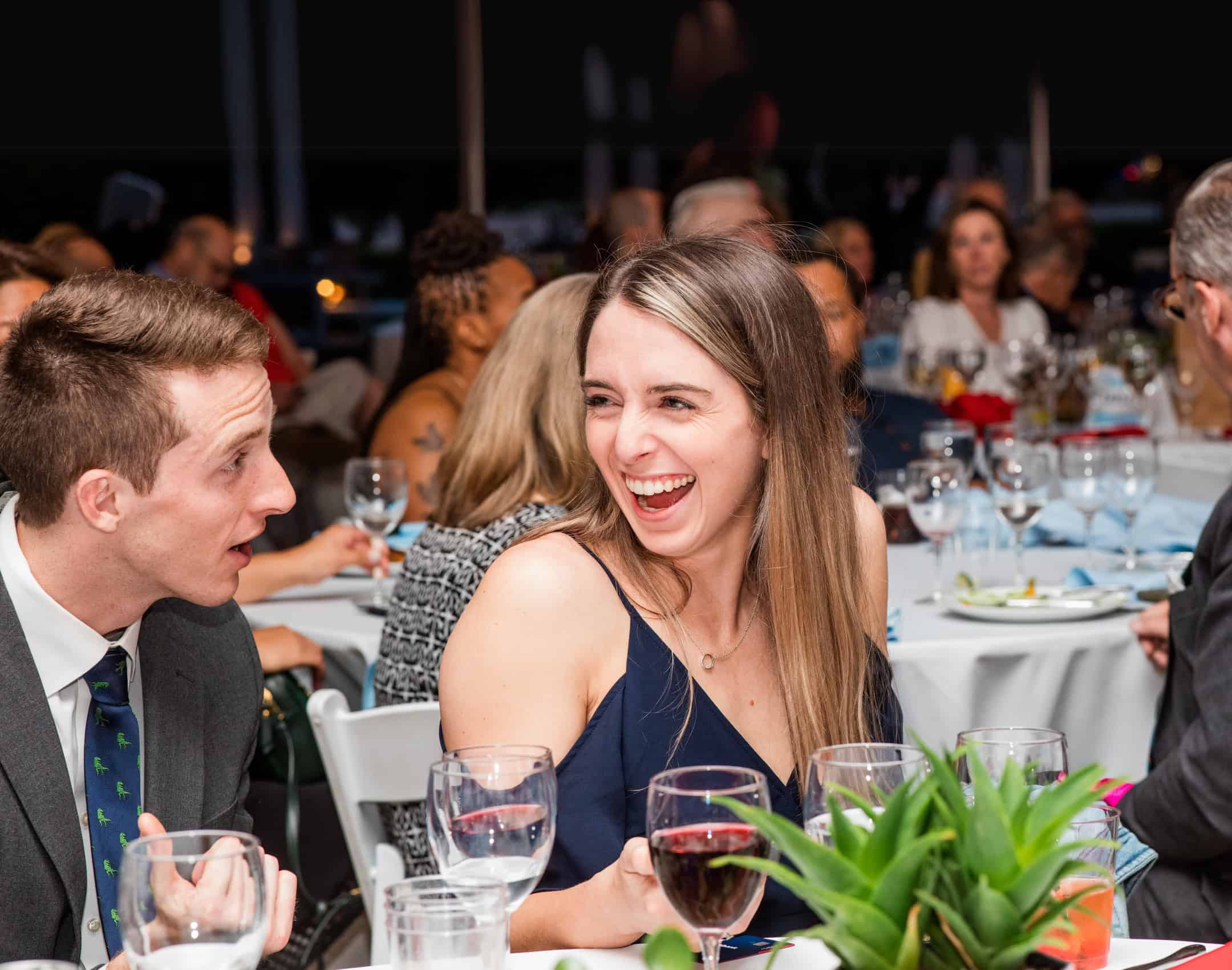 Two people at an event