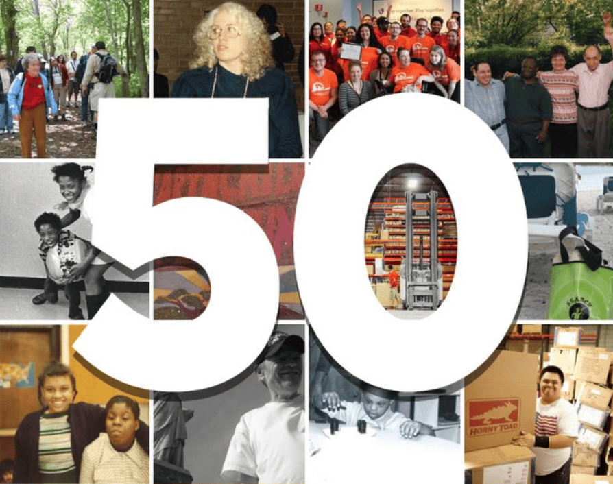 50 year anniversary; collage of images from over 50 years